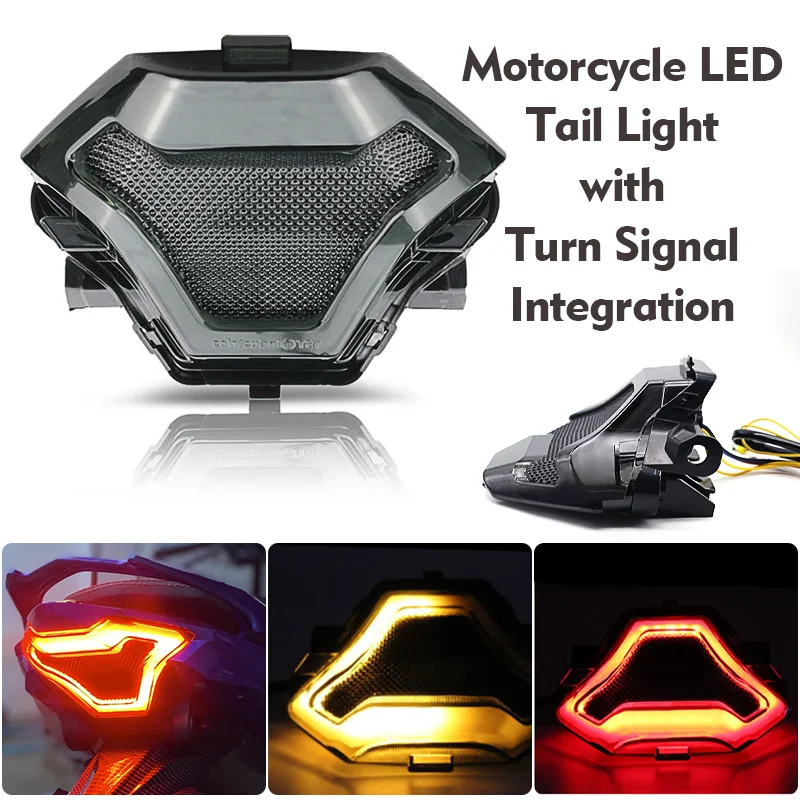 Para Yamaha R3 R25 MT03 MT-03 MT07 MT-07 MT-25 FZ-07 motocicleta luz trasera LED Moto luz de freno trasero lámpara indicadora