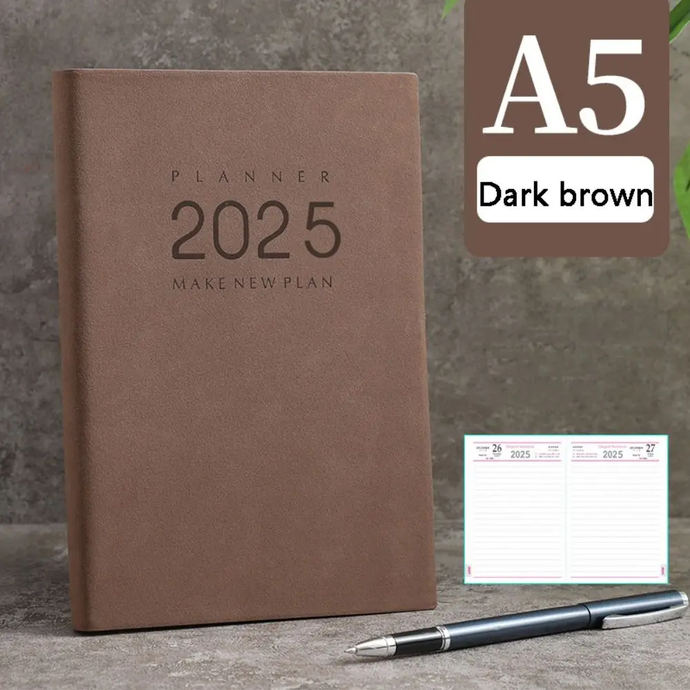 12 Months 2025 Daily Planner Notebook 360 Pages Time Management 365 Days Notepad Portable Thicken Paper a5 Diary Notepad