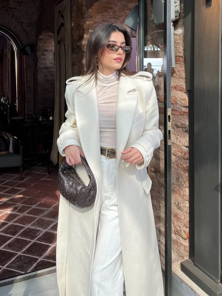 

Модное женское длинное пальто с отложным воротником, осень-зима, элегантное женское пальто с длинными рукавами, шикарные женские двубортные куртки с карманами