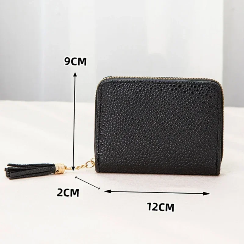 Women\'s Tassel Wallet Fashion PU Leather Zipper Mini Wallets Coin Money Pouch Purse ID Credit Card Holder Short Clutch for Girls