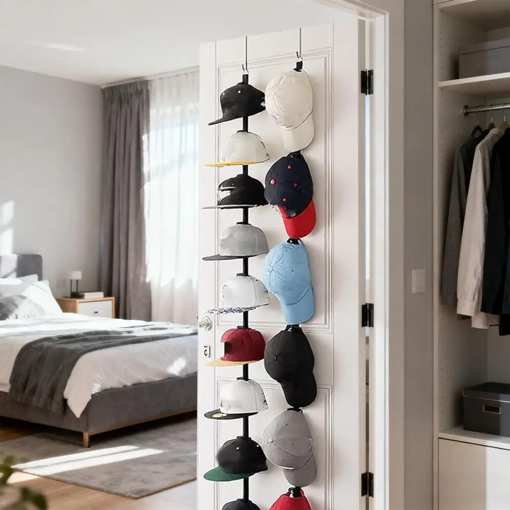 Door Hat Rack Baseball Cap Storage Organizer for Bedroom Garage Doors Two-way Hanging Hat Rack with for Entrance for Efficient