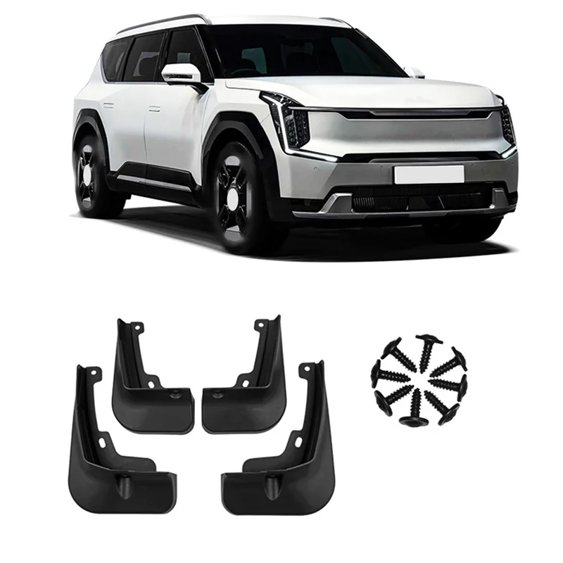 

4 шт. черные брызговики из АБС-пластика для Kia EV9 2023 + брызговики на крыло, брызговики, аксессуары