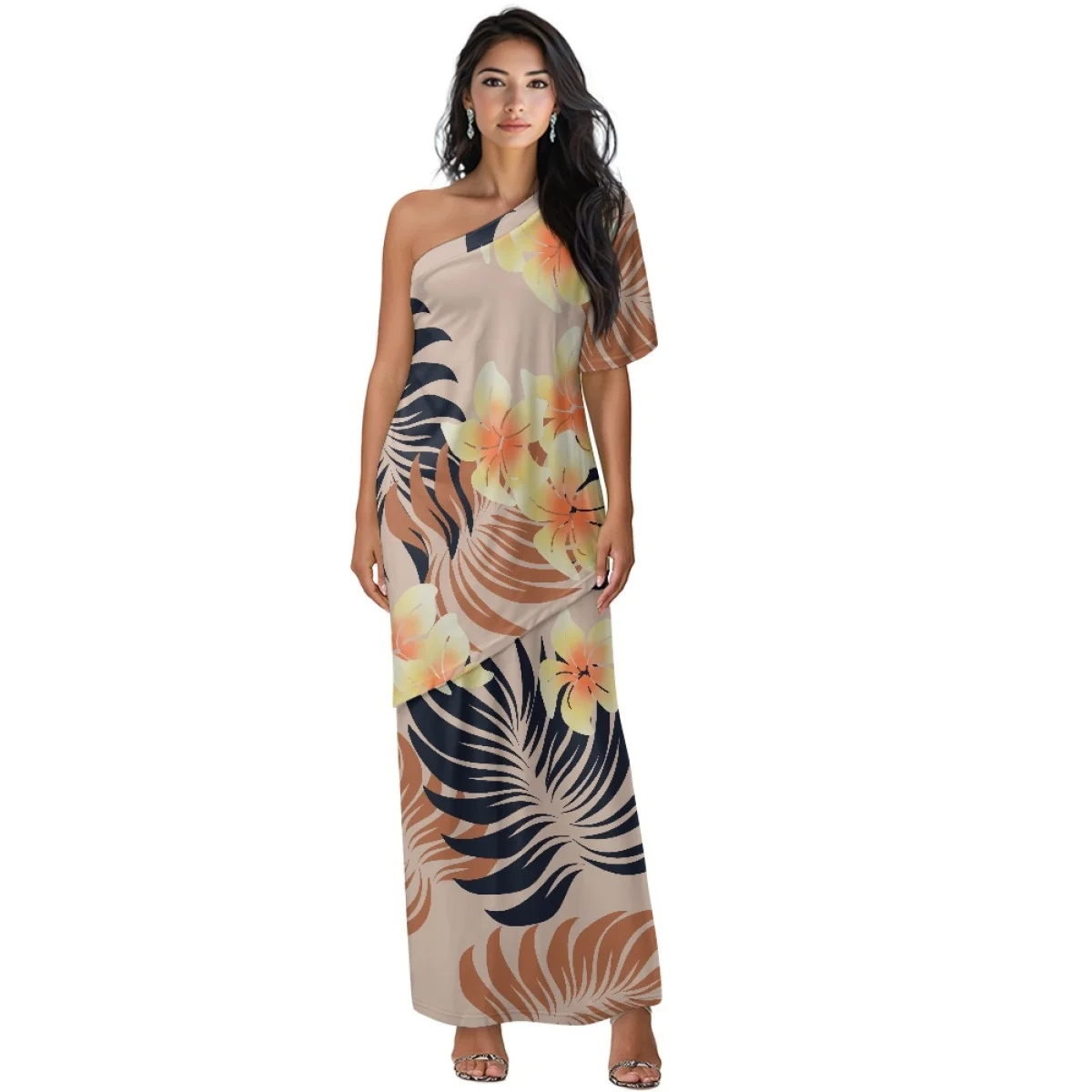 ชุดเดรสผู้หญิงคุณภาพสูง คอกลม แบบพูเลตาซี ดีไซน์หรูหรา สไตล์ฮาวาย-ซามัว แฟชั่นสำหรับงานปาร์ตี้ ชุดราตรี เสื้อและเดรสยาว