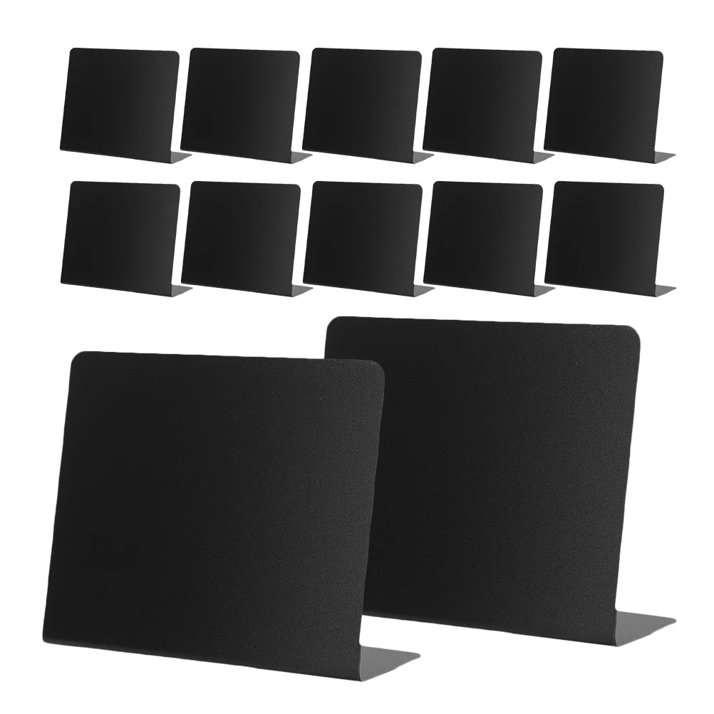 

12pcs Price Boards For Restaurant Blackboard Price Tag Holders 100x75mm PVC Display Signs for Party Home Restaurant Chalkboards