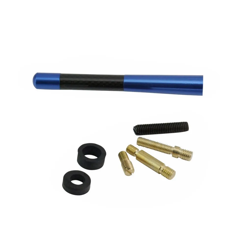 Carbon Fiber Universal Short Car Radio Antenna Blue Replacement Auto Aerial Compatible with All Vehicles Easy Install