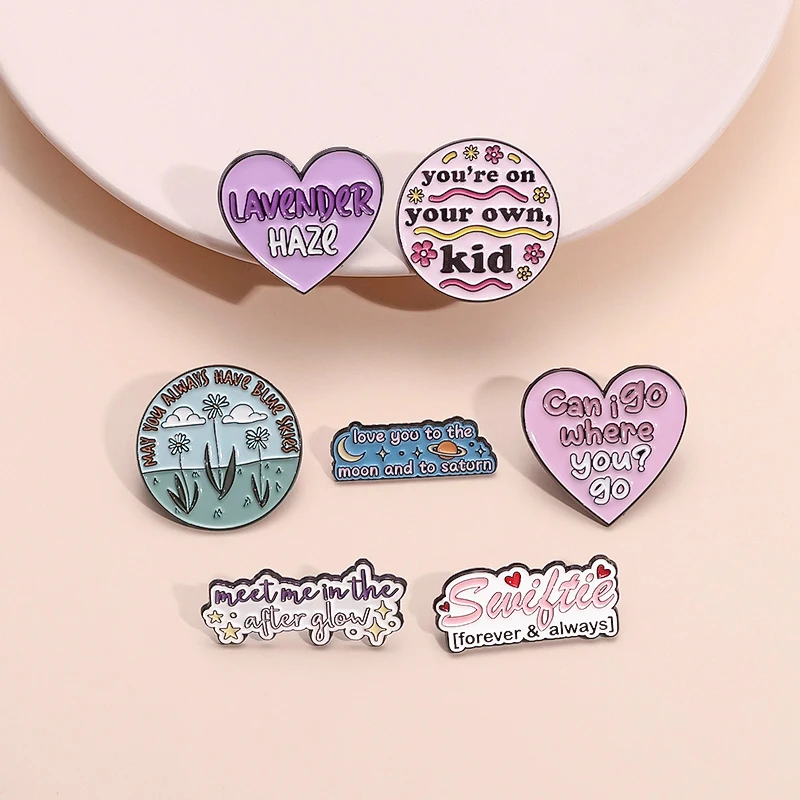 Music Songs Album Enamel Pins Female Singer You\'re On Your Own Levender Haze Metal Brooches Lapel Badge Fans Jewelry Collection