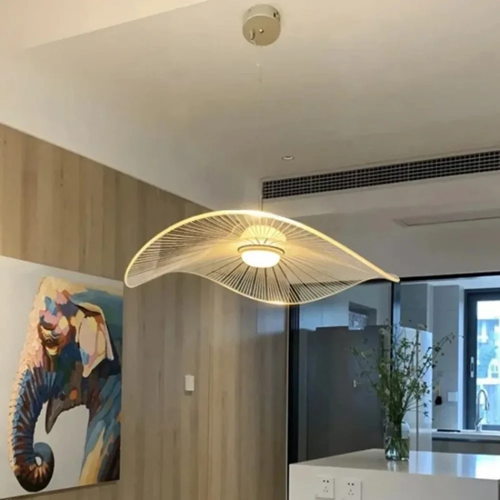 Nordic LED Chandeliers Postmodern Loft Living Room Acrylic Cover Pendant Lamps Office Ceiling Cap Waves Design Lighting Fixtures