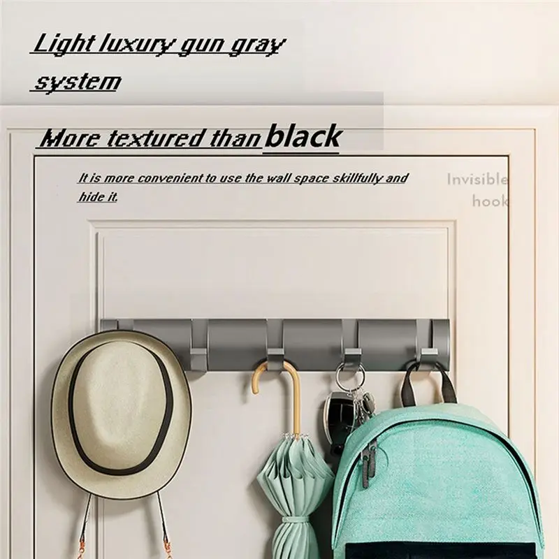 

A20I Folding Wall Hanger Hook Installation Coat Clothes Towel Holder Bathroom Kitchen Accessories Restroom Black,56cm
