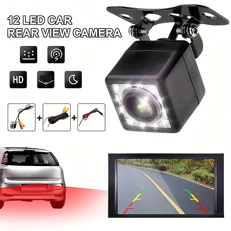12LED Wide Angle CMOS Car Rearview Camera Night Vision Easy Install Surface Mount 480P HD Backup Camera Reverse