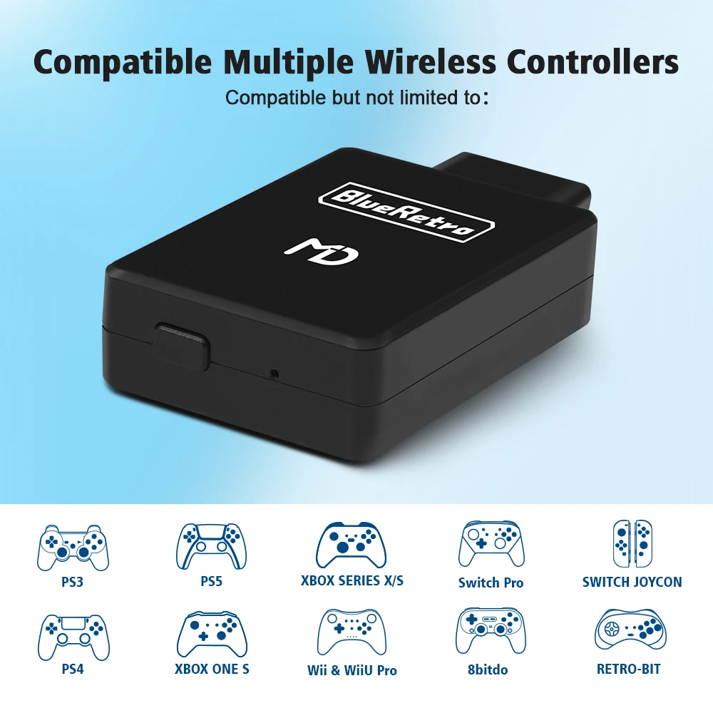 BlueRetro Wireless Controller Adapter Blueretro Wireless Controller Adapter For MD1 MD2 Mega Drive Sega Genesis Game Console