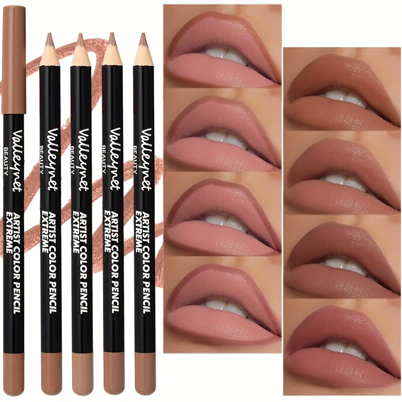 Matita per labbra opaca da 4 pezzi/set a lunga durata, resistente al trasferimento e a prova di sbavature |   Combinazione labbra altamente pigmentata e con finitura vellutata