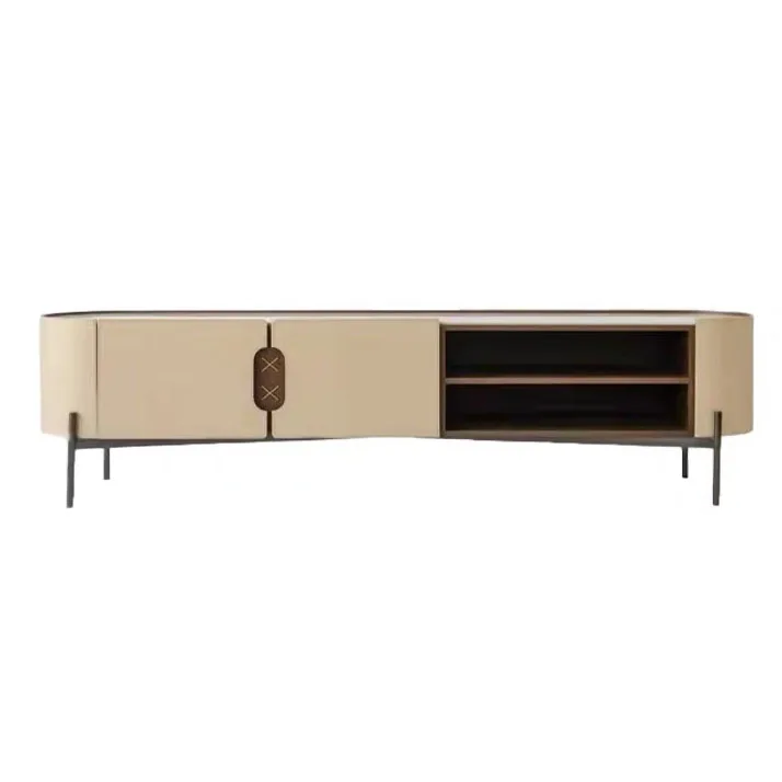 

Italian Design Modern Living Room Furniture Cabinets Saddle Leather Tv Stand Cabinet