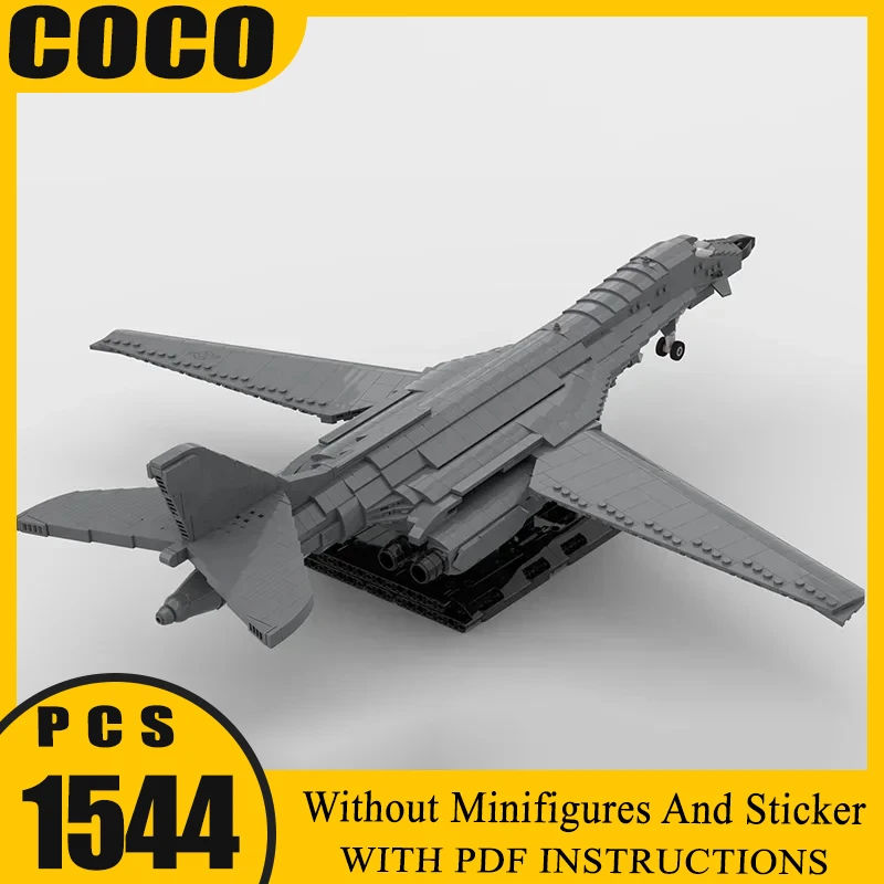 Moc Building Blocks Military Series 1:72 Scale B-1B Lancer Bomber Model Technology Brick DIY Assembly Airplane Toys Holiday gift