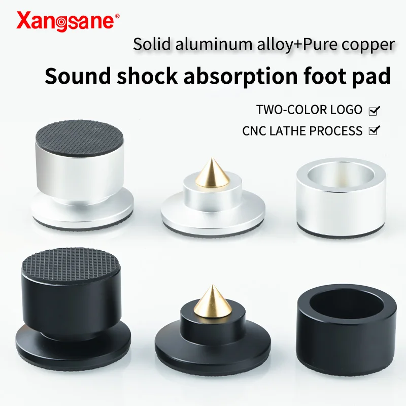 1box aluminum alloy audio amplifier shock-absorbing foot nail hifi spike pad front CD shelf speaker anti-skid foot pad