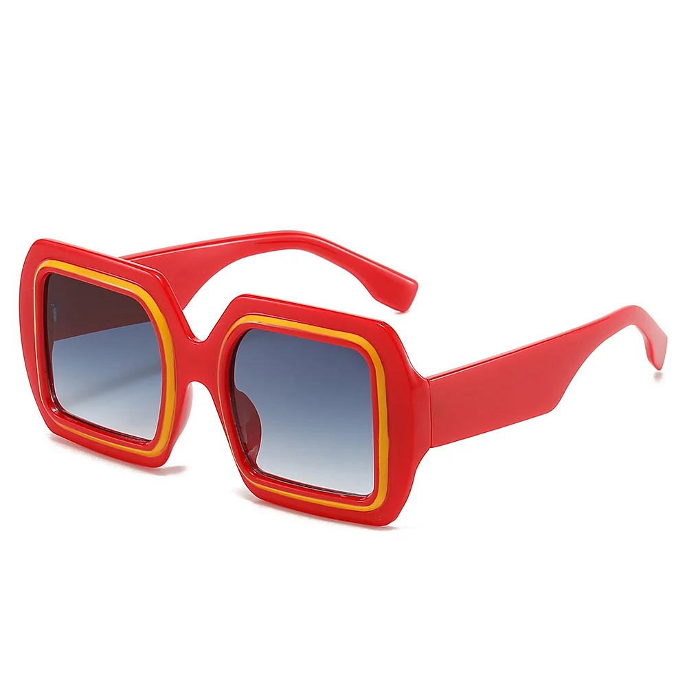 

Retro Super Large Gradient Square Women Sunglasses 2025 Luxury Brand Design Multicolor Simple Versatile Men Sun Glasses UV400