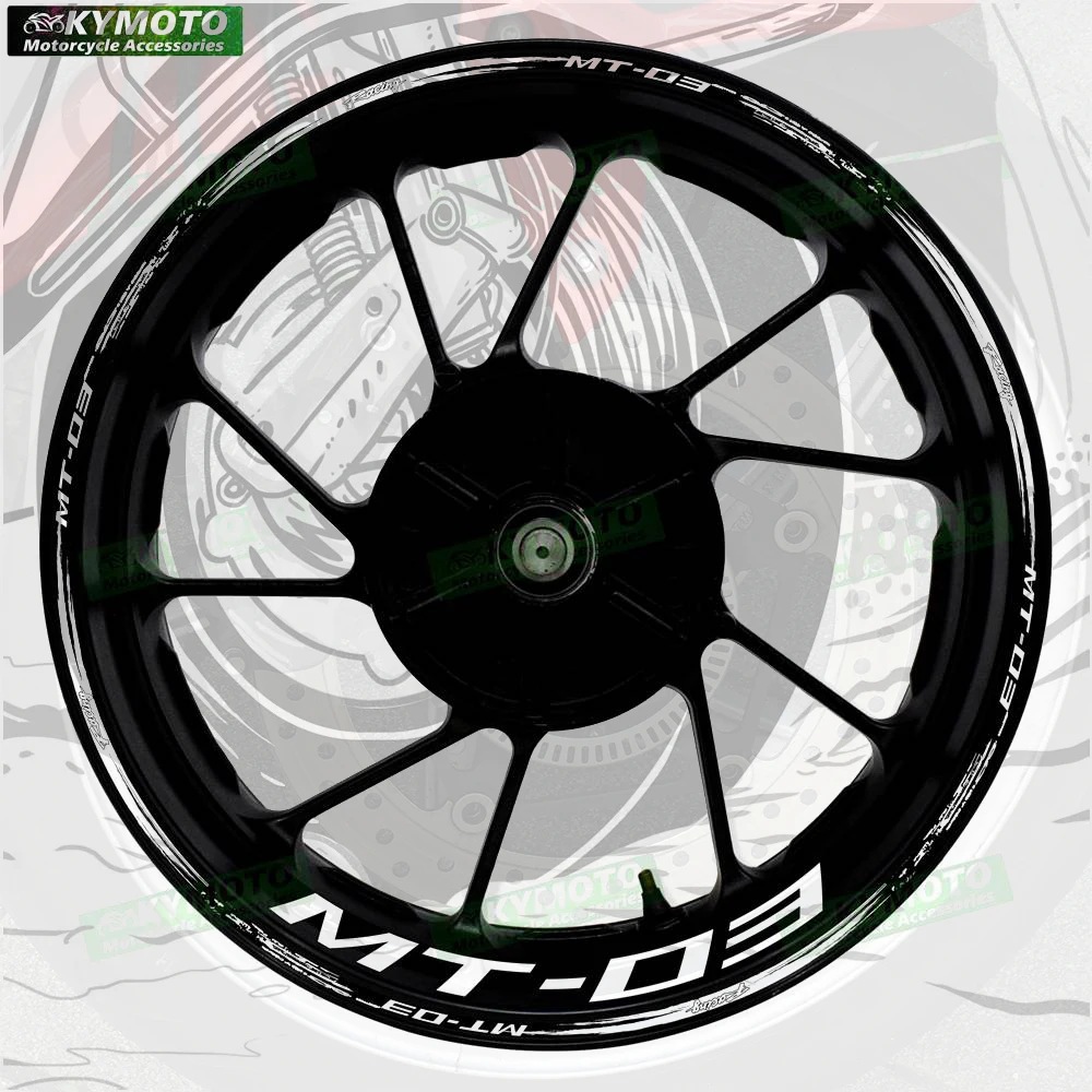 

For MT-03 MT03 reflective motorcycle accessories 17 inch front and rear wheel stickers fairing stripe decals decoration