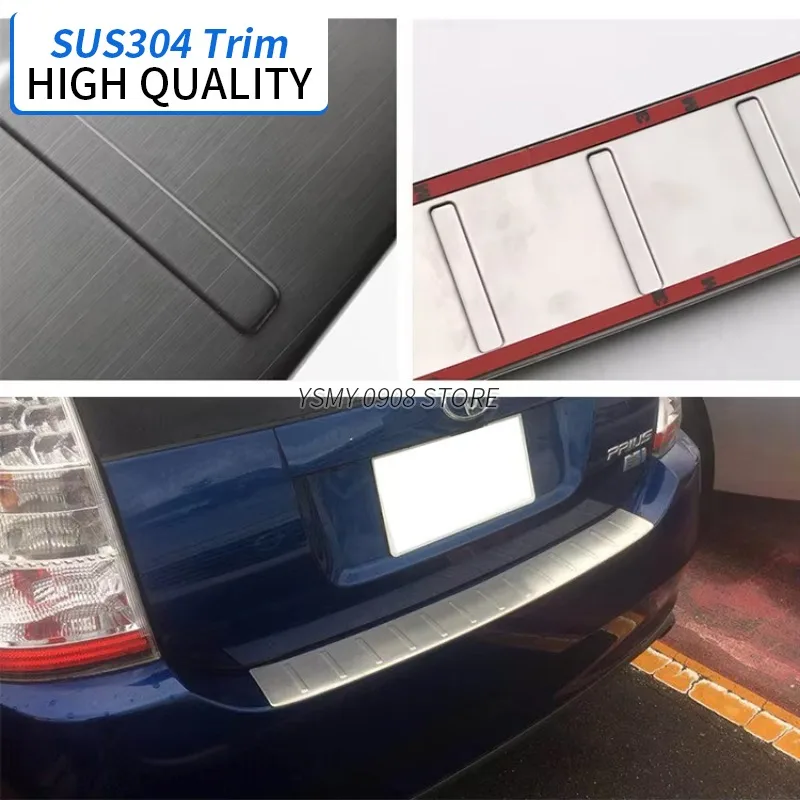 1Pcs High Grade Stainless Steel Chrome Car Styling Exterior Accessories Rear Boot Bumper Protector for Toyota Prius 20 2005-2009