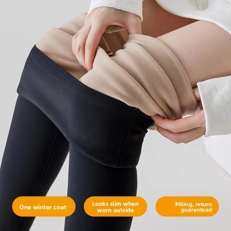 Women's Shark Skin Leggings High Waist Fleece Lined Autumn Winter Outerwear Petite Plus Size Slim Tight Workout Yoga Leggings