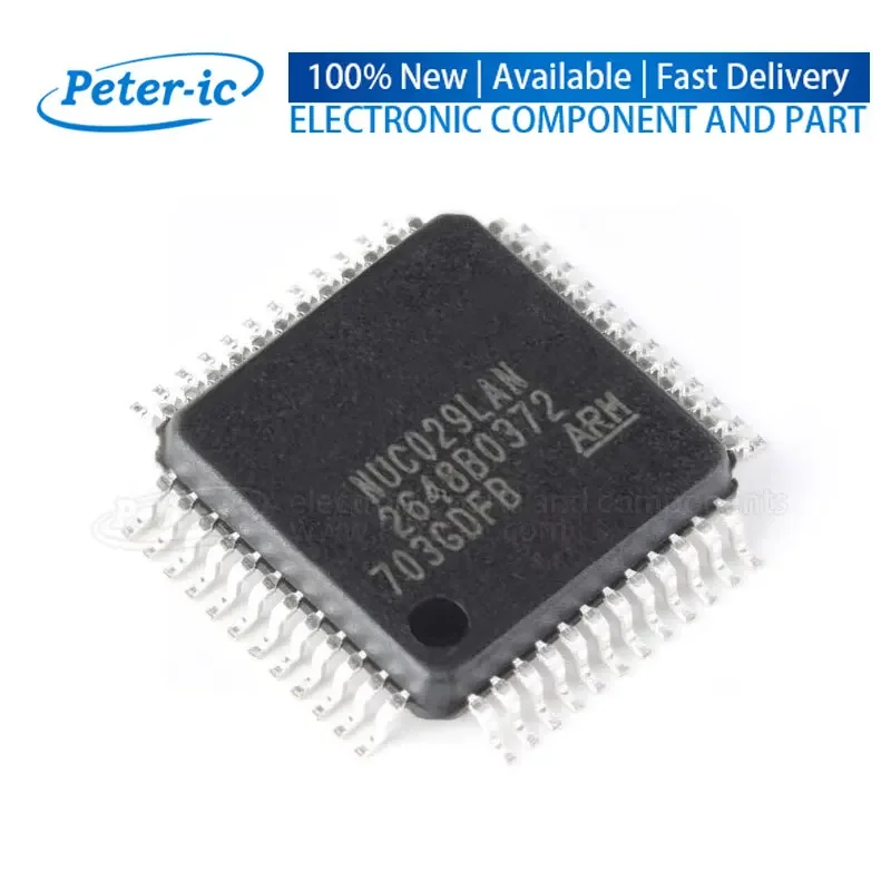 NUC029LAN LQFP-48 64KB 4KB FLASH 40 2.5V~5.5V ARM-M0 50MHz Microcontrollers (MCU/MPU/SOC) Available Peter-ic (1pcs)
