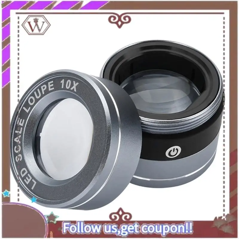 أحدث عدسة مكبرة معدنية كاملة مجهر معدني العدسة LED مقياس العدسة USB شحن جيب القراءة لقراءة خريطة قطرة
