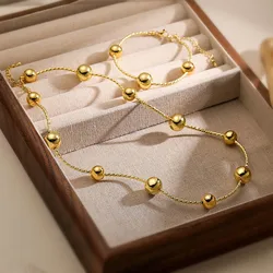 HECHENG,Ladies' Accessories Brass 18K Golden Plated Bead Chain Golden/Silvery Necklace Bracelet Metal Neutral Jewelry