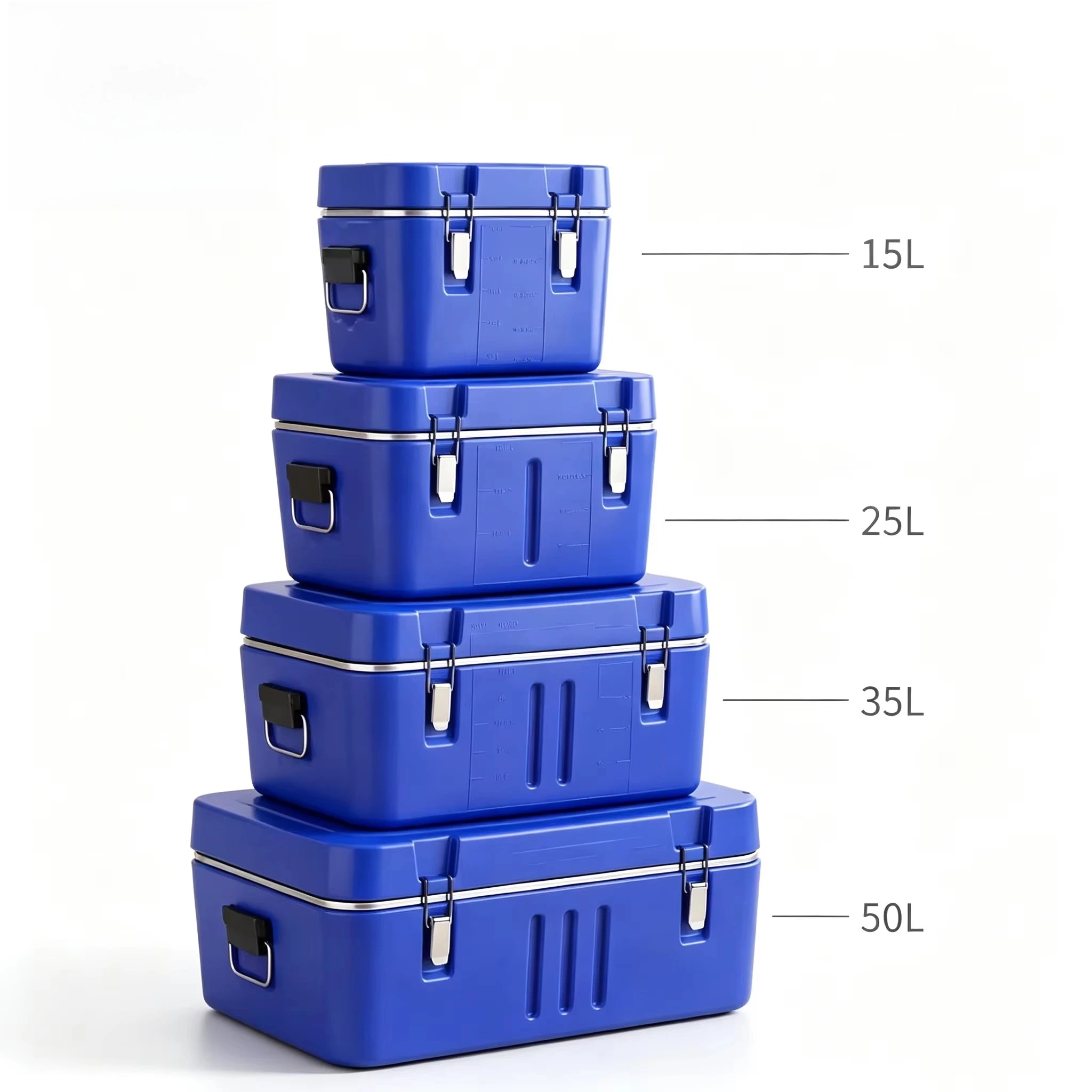 Stainless Steel Outdoor Insulated Barrel extra Large Food Storage Container 15-25-35-50L 4PCS SET