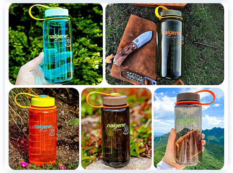 Nalgene 500ml 1L Wasserflasche mit breiter Öffnung, stoßfest, auslaufsicher, für Wandern, Camping, Radfahren, Schule, Reisen, Outdoor-Sport – Detail 11