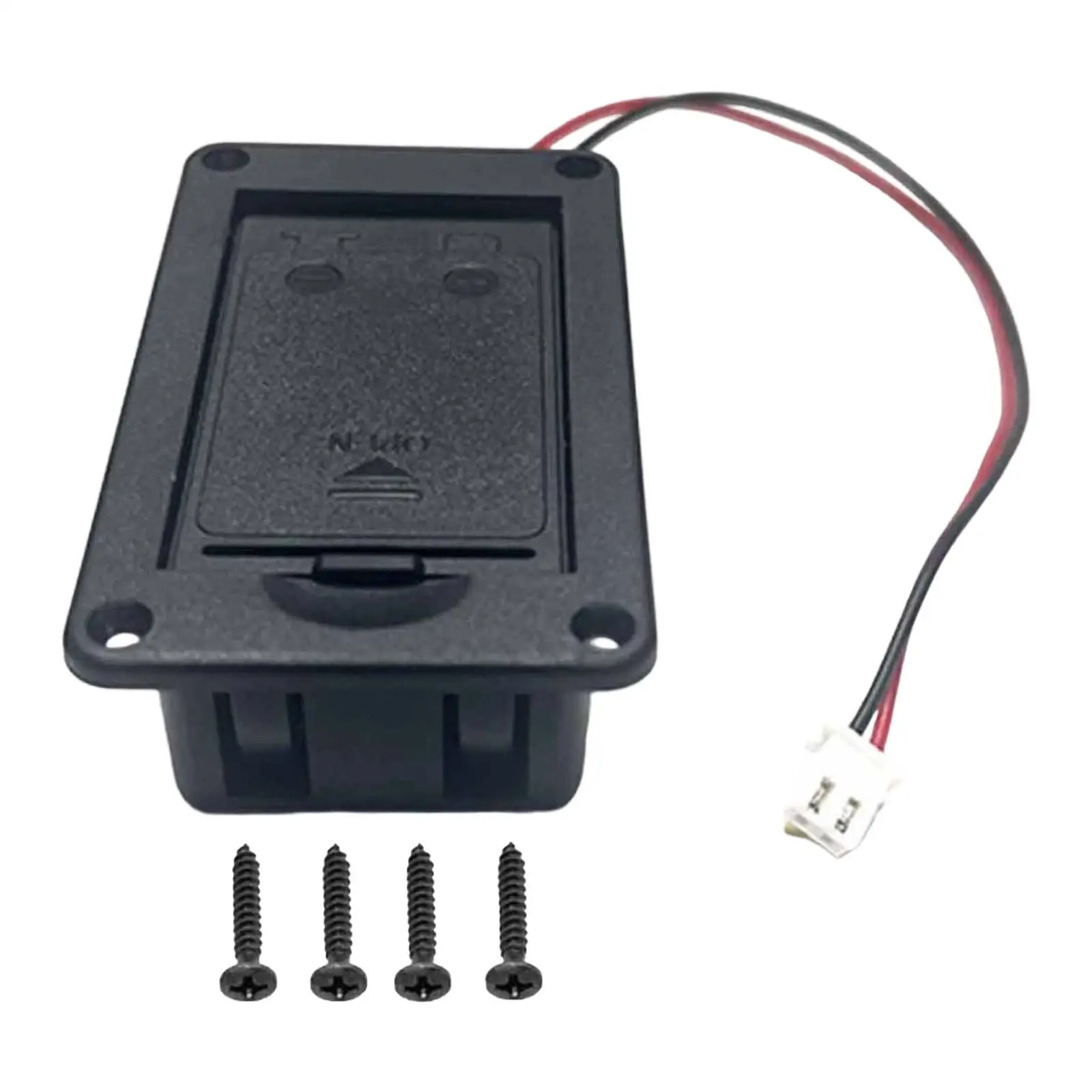 Active Guitar Bass Pickup 9V Battery Box Case,Repair Maintenance Attachment Component with Plug and Cable,Electric Guitar Part