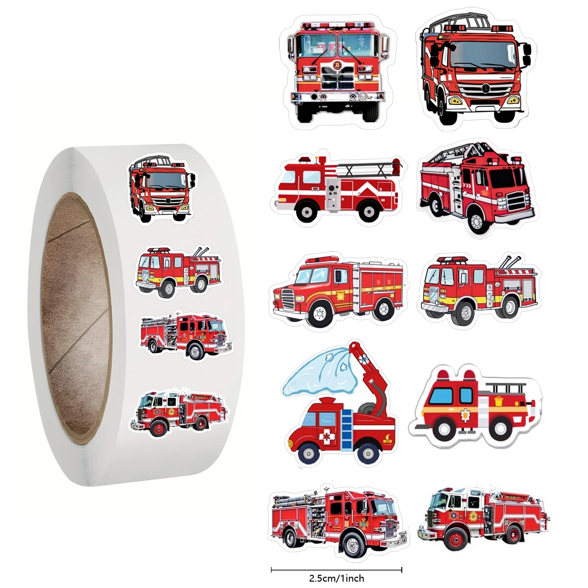 500PCS Construction Vehicle Stickers for Kids Cute Excavator Truck Fire Truck Tractor Stickers Rewards and encouragement tags