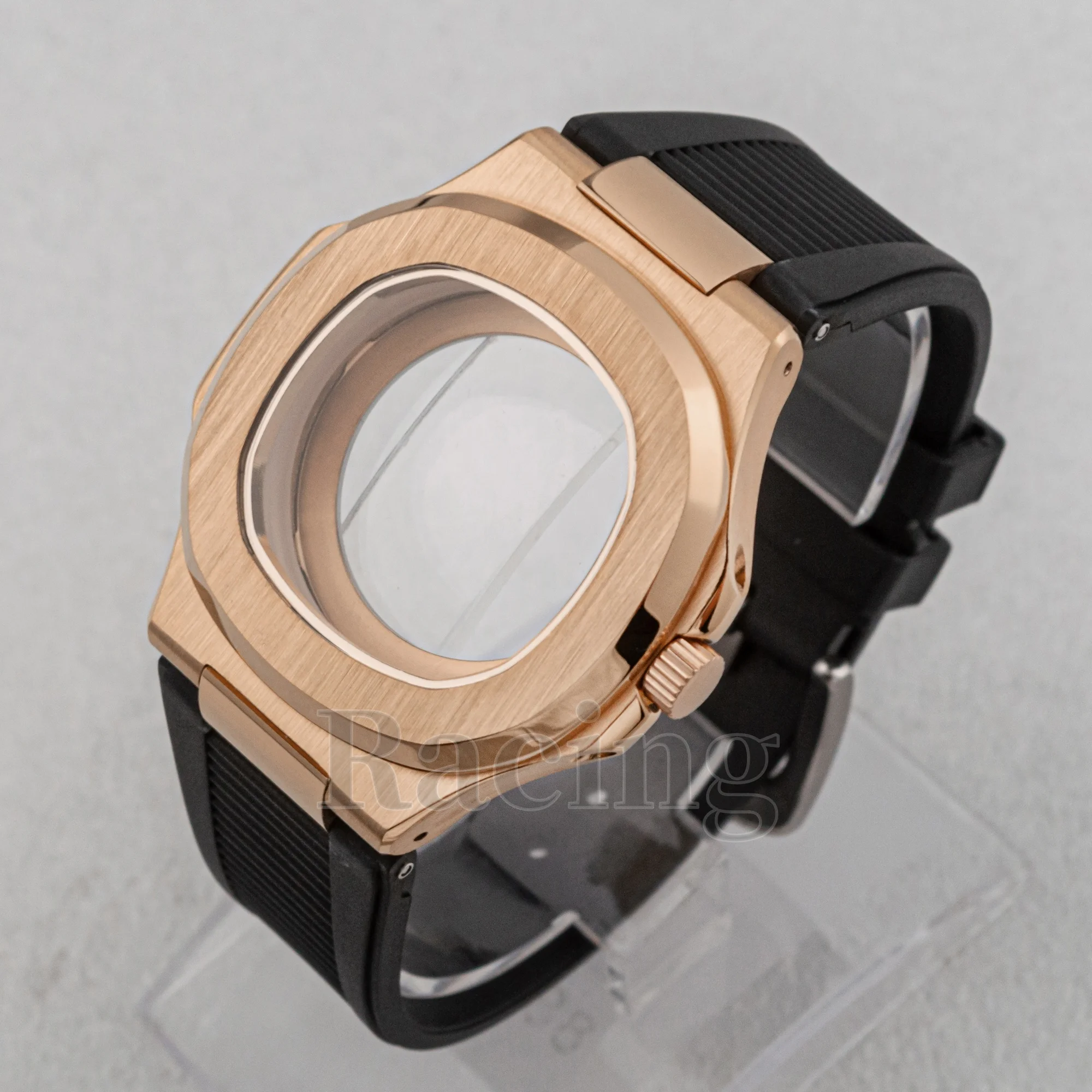 NH35 Horlogekast Rubberen Band voor Nautilus Saffierglas 41mm Kast Horlogeband fit NH35/NH36 Automatisch uurwerk Horlogeaccessoires