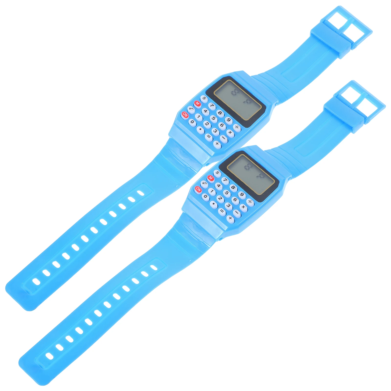 

2pcs Digital Watch Calculator for Kids Calculation Toddler Durable Sturdy Math Birthday Gifts Portable Design Long