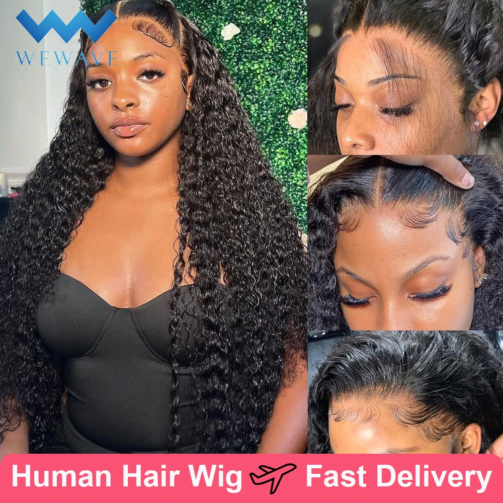 13x6 Deep Wave Lace Front Wigs Human Hair Brazilian Virgin Hair 180% Density 13x4 Lace Front Wig Curly Glueless Wig Human Hair