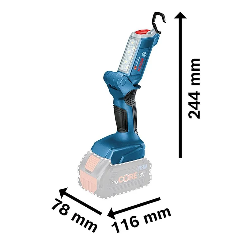 Bosch GLI180 Led Battery Lamp 18V 330 Lumens Cordless Work Light Outdoor Camping Working Flexible Flashlight Bosch Lighting Tool