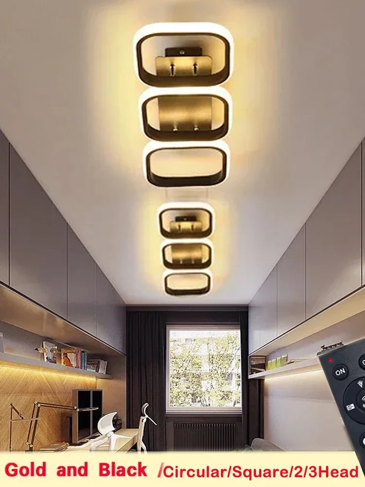 DINDALLED plafond moderne à LEDs lumière pour salon chambre couloir lampe carré rond lustre intérieur luminaire