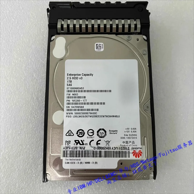 

Для Huawei 02311JCY 1T 7.2K SAS 12G 2.5 ST1000NX0453 серверный жесткий диск б/у