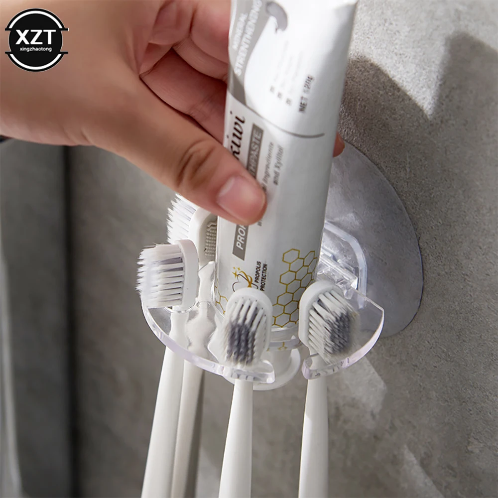 1Pcs Plastic Toothbrush Holder Toothpaste Storage Rack Shaver Tooth Brush Dispenser Bathroom Organizer Accessories Tools