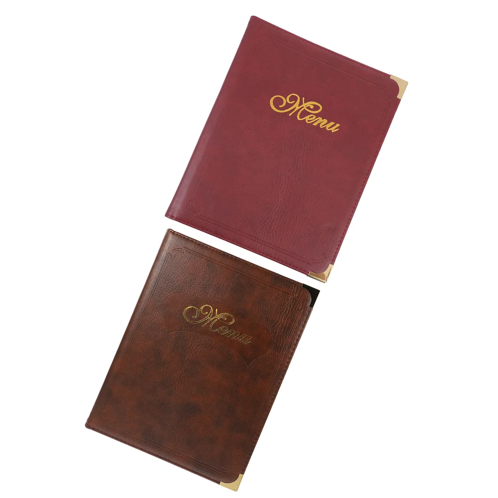 2 Pcs kover Menu pemegang, Folder pesanan bantalan Server Note longgar daun