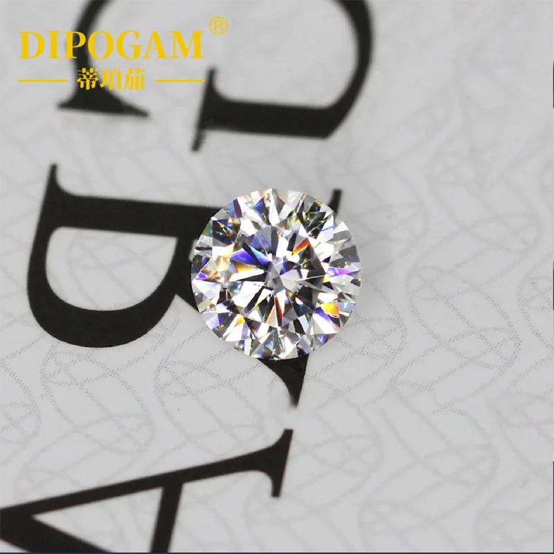 

D color 6A ultra-white moissanite loose stone round moissanite with eight hearts and eight arrows GRA certificate waist code