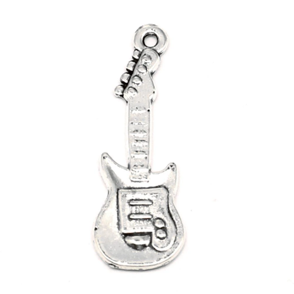 Guitar Charms Pendant Diy Diy Craft Jewelry Diy 11x30mm 10pcs Antique Silver Color