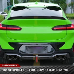 Roof Spoiler Canards for BMW X4 X4M G02 F98 2018-2023 Sport Utility Real Carbon Fiber Roof Top Wing HighKick Spoiler Body Kits