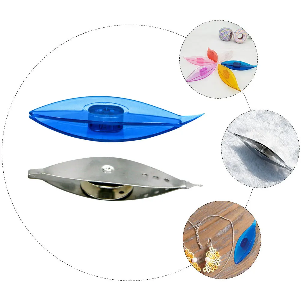 2 قطعة مكوكات الوشم البلاستيك أدوات الحياكة المعدنية لسترة وشاح قبعة قفازات DIY بها بنفسك النسيج صياغة تصميم مدمج خفيف الوزن