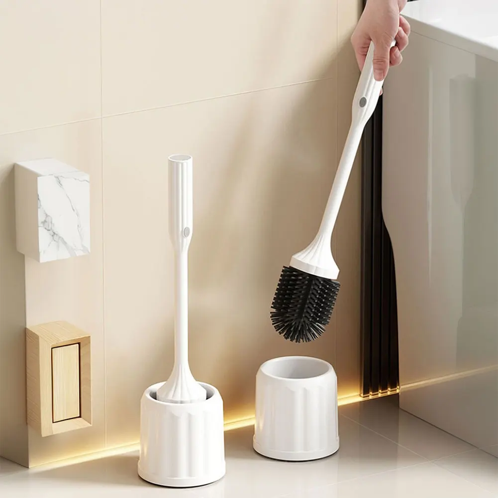 

Electric Toilet Cleaner with Long Non-Slip Handle Toilet Brush and Holder Set Silicone Bowl Cleaner Brushes Bathroom Accessories
