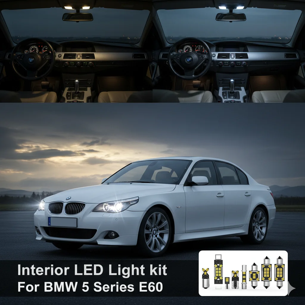 

Для BMW 5 серии E60 Седан 2003-2010 гг. Комплект светодиодной подсветки салона автомобиля, белый, Canbus