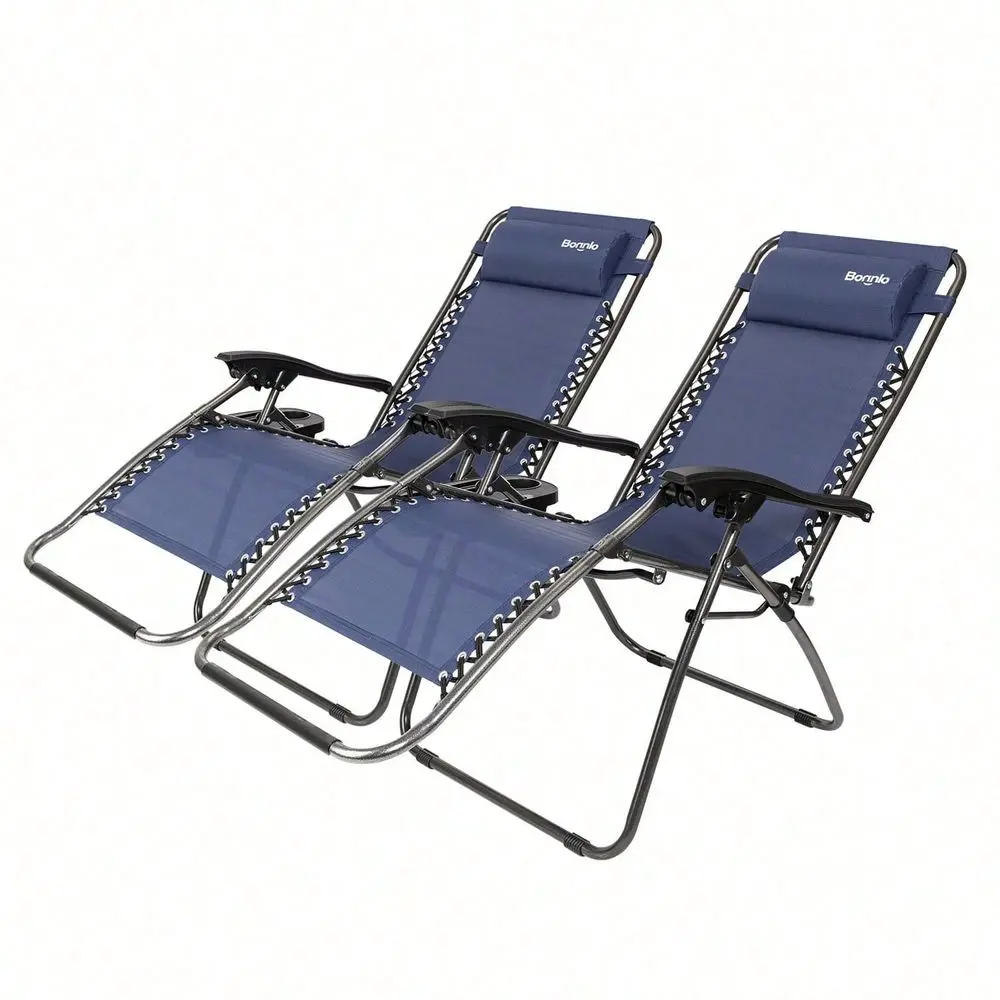

Outdoor Lounge Patio Chairs With Pillow And Utility Tray Adjustable Folding Recliner