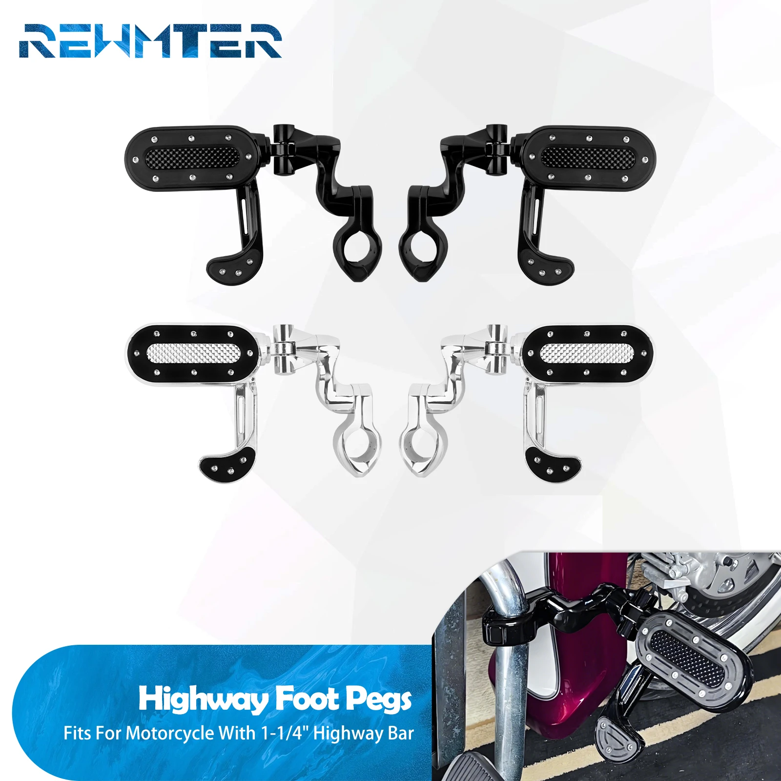 

Motorcycle Footrest Adjustable 32mm Footpegs Pedal Highway Engine Foot Pegs For Harley Touring Road King Softail Low Rider Dyna