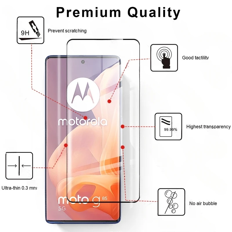 999D Curved 9H Tempered Glass For Motorola Moto G85 MotoG85 G 85 85G 5G 2024 XT2427-3 6.67\