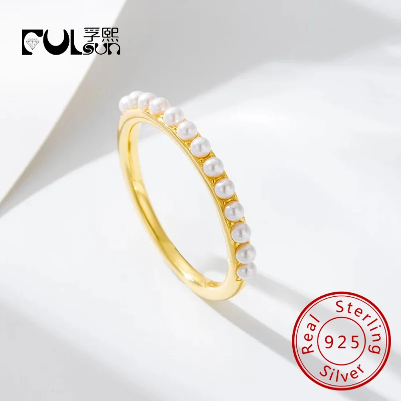 

Fashion Simple Freshwater Pearl Ring Dainty S925 Sterling Silver Baroque Pearl Ring for Women Gifts