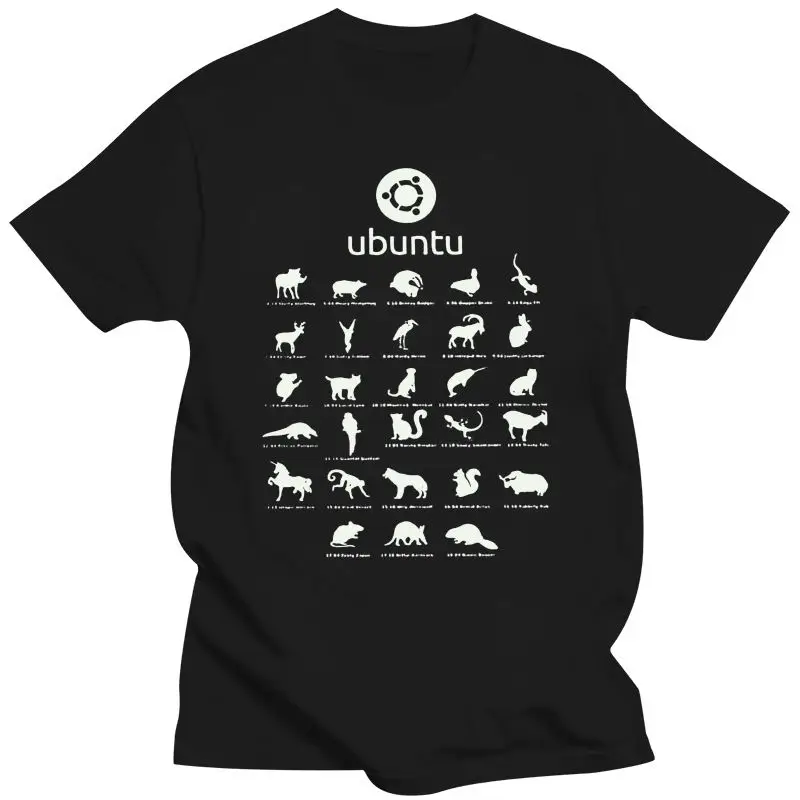 Camiseta con estampado de Ubuntu Linux para hombre, camisa divertida con cuello redondo, de algodón