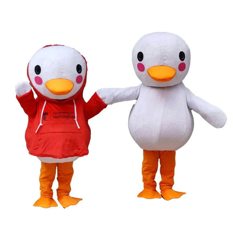 Christmas Yellow Duck Mascot Costume Cute Cartoon Duck Cosplay Outfits Adult Size Mascotte Christmas Party Suits