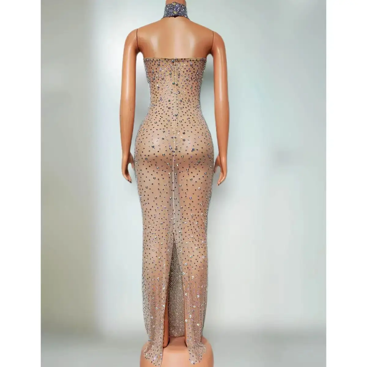 Boate dj bar feminino cantora palco desempenho traje sexy cheio de diamante perspectiva malha emagrecimento saia dança equipe tema mostrar